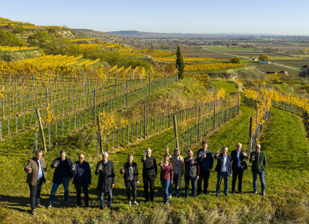 Drohnenaufnahme einer Gruppe von Menschen